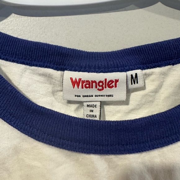 Wrangler | Navy Blue & White Women’s Ringer Tee - Picture 3 of 5